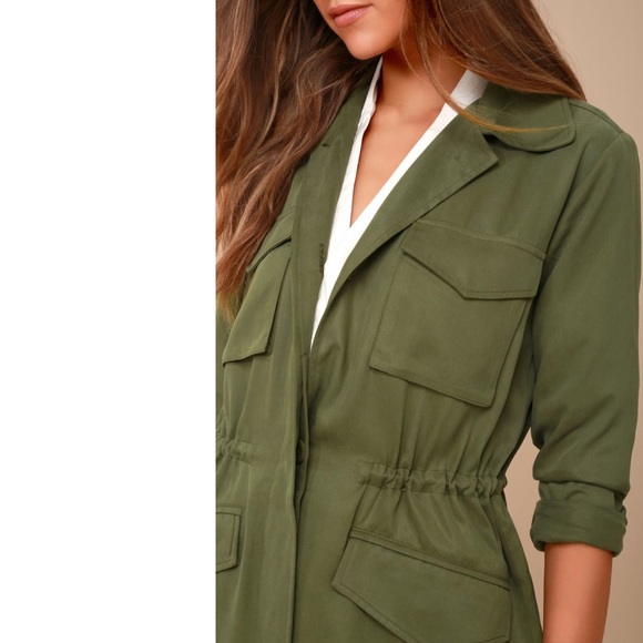 BB DAKOTA Averie Olive Green Utility Jacket ✨ NEW - Picture 3 of 9